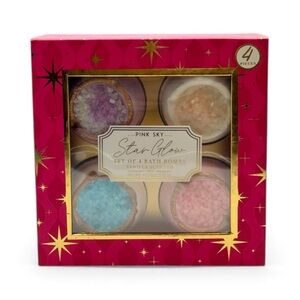 Pink Sky Star Glow Set of 4 Bath Bombs Gift Set
